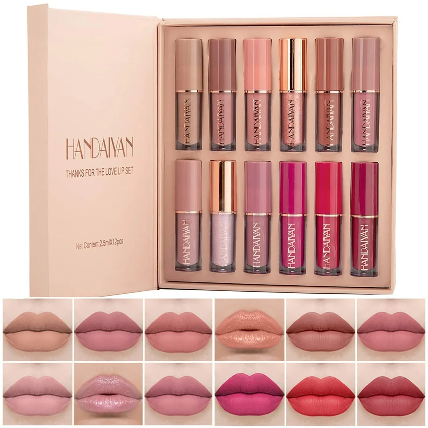 HANDAIYAN Matte Liquid Lipstick Set 12PCS